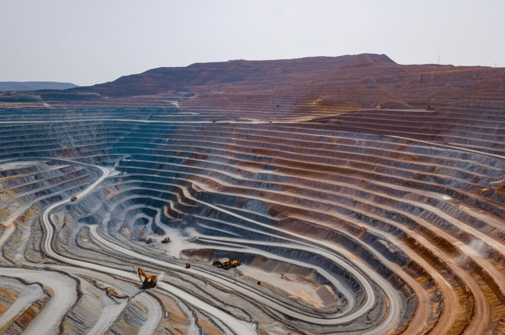 Mining operation aerial view